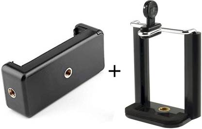 PULTO Monopod Holder clip +2 Hole Mobile Clip Mount Adapter/Adjustable Clamp Mount Monopod