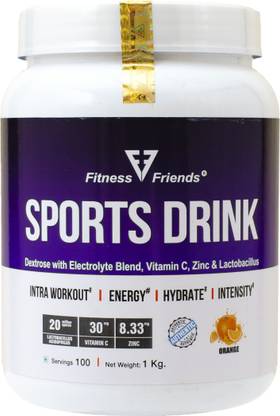 fitness friends Sports Drink Glucose Intra workout Orange Flavour
