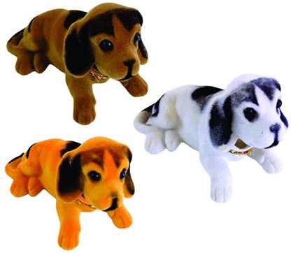 हेलो नेशन Bouncy Flexible Head Dog Car Dash Board Bobblehead Dog - 3pc