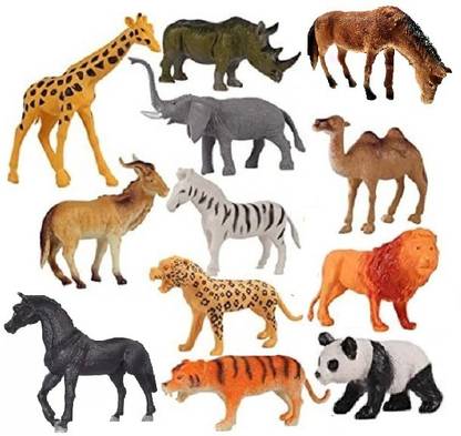 HALO NATION 12 Pc Big Size Jungle Animals Zoon Animal Wild Animal Forest Animal Jumbo Size