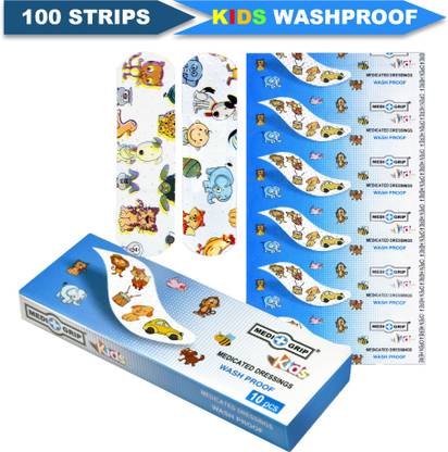 Medigrip Kids Band Aid (Pack of 100 Plasters) Adhesive Band Aid