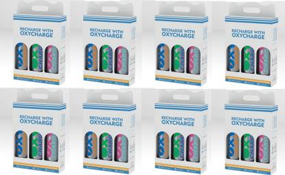 Oxycharge All-Natural Oxygen For Health, Wellness, Recovery- Combo - WithMask - Pack 24 Portable Oxygen Can