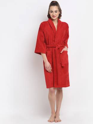 CREEVA Red Medium Bath Robe