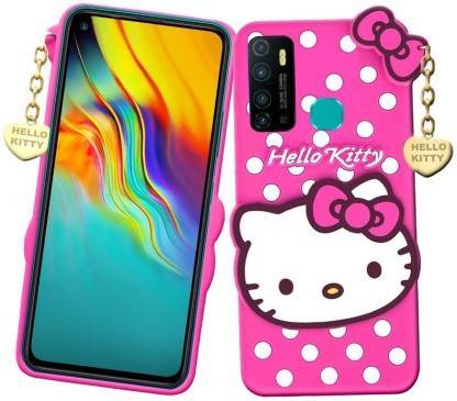 Aviaaz Back Cover for Tecno Spark 5 Hello Kitty Back Cover For Girls Phone Cae With Pandant