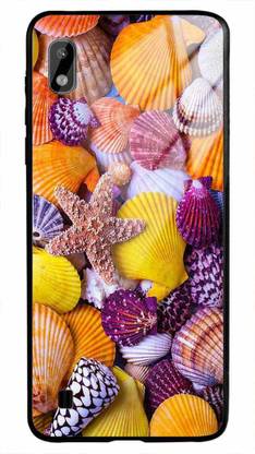 NDCOM Back Cover for Samsung Galaxy A10 Sea Shells Printed Glass Case