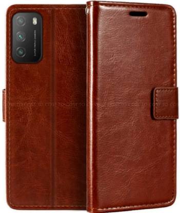 COST TO COST Flip Cover for Poco M3 Brown Flip Cover, Poco M3 M2010J19CG, M2010J19CI