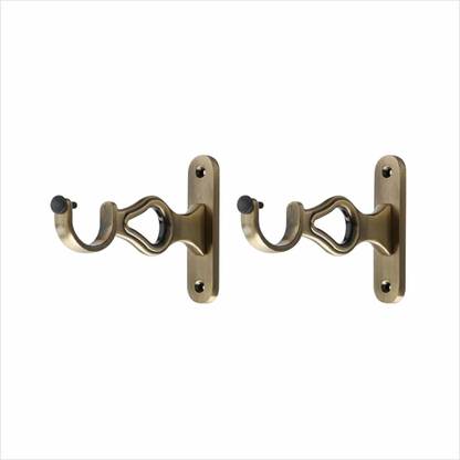 GLOXY Gold Rod Rail Bracket, Curtain Knobs, Curtain Hooks, Curtain Rods Metal
