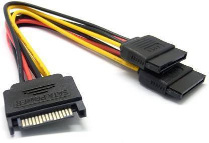 DEVBHOOMI Power Sharing Cable 0.15 m 15 Pin SATA Power Y-Splitter Cable (6-inches) 0.15 m Power Cord