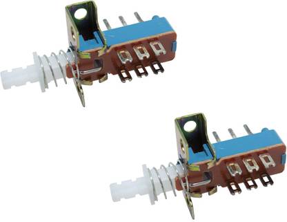 Ovicart Auto Lock Snap Uni-Direction PCB Push Button Switch DPDT 6 Pin (2Pcs) Electronic Components Electronic Hobby Kit