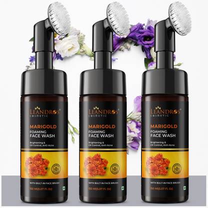 leandros Marigold Brightening Glowing skin face wash for men and women(150 ml ,Pack of 3) Face Wash