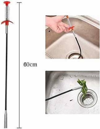 Glocal Web Drain Plunger for Sink blockage,  Catching, 60 CM Long Multi-purpose Plunger Hair Extension