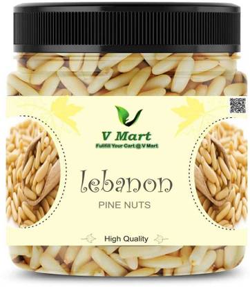 V MART Pine Nuts without shell | Chilgoza Dry Fruits [Jar Pack] Pine Nuts