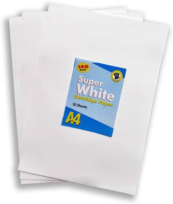 CS Super White Drawing Sheets 140 GSM A4 Size (29 x 21 cm) Pack of 100 Sheets Unruled A4 140 gsm Drawing Paper