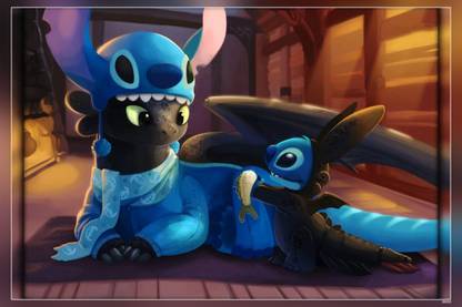 How To Train Your Dragon Lilo And Stitch Stitch Matte Finish Poster Paper Print