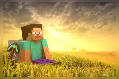 Video Game Minecraft Mojang Steve Minecraft Matte Finish Poster Paper Print