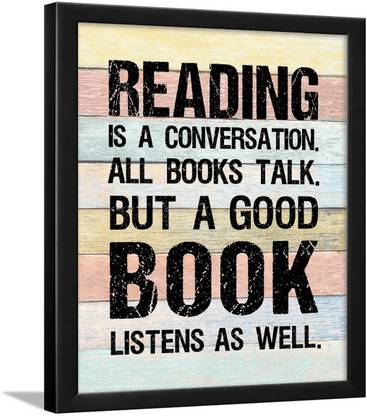 Book Quotes Wall Frames - Reading Quotes Frame - Book Quotes Poster - Book Wall Art Frame Paper Print