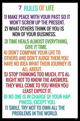 Motivational Quote Rules Of Life Quotes Matte Finish Poster Paper Print