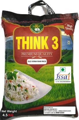 THINK3 OLD SONA MASURI RAW RICE Sona Masoori Rice (Small Grain, Raw)