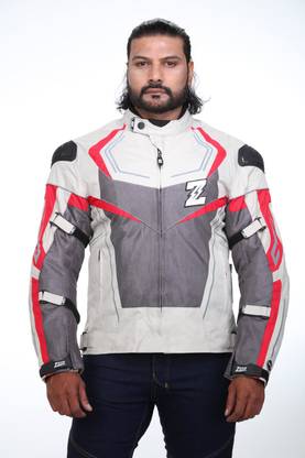 zeus motorcycle gear ZEUS AIRDRIFT SMART JACKET BEIGE RED M Riding Protective Jacket
