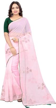Embroidered Bollywood Organza Saree