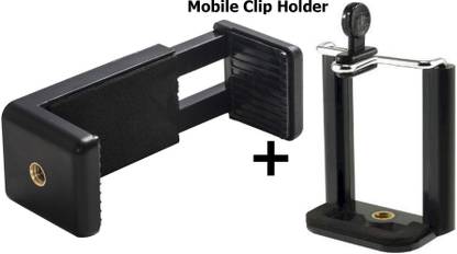 PULTO Mount Adapter/Adjustable Clamp &360 Degree mobile clip 2 Hole Mount Holder Clip Tripod, Monopod, Monopod Kit, Tripod Ball Head, Tripod Bracket, Tripod Clamp, Tripod Kit