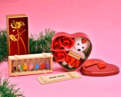 Pride Kraft Soft Toy, Showpiece, Artificial Flower, Message Pills Gift Set