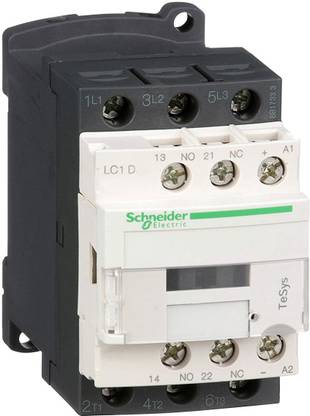 Schneider Electric LC1D12BD TeSys 3P CTR 12A AC3 5.5KW 1NO 1NC 24VDC 3 Pole Wire Connector