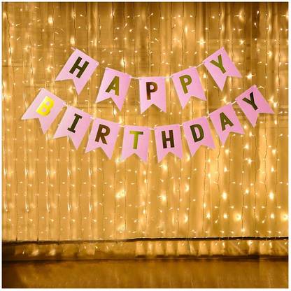 Prihit Pink BD Decorations Kit, Happy BD Balloons, BD Ka Saman