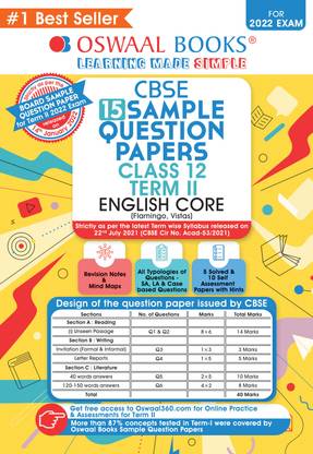 Oswaal Cbse Term 2 Sample Papers Class 12 English Core Book (for Board Exams 2022)