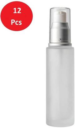 JARBAZAAR 50ML Empty Glass Refillable Dispenser Pump Bottle Frosted Bottle Dispenser 12 PC 50 ml Spray Bottle
