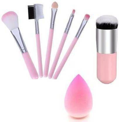 VARFX 5 Pcs Makeup Brush 1 Blender Round Foundation Brush (Pack of 5)