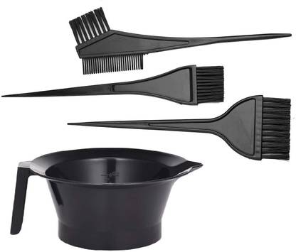 GEUNPA 4 PC Black Hairdye Mixing Bowl
