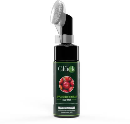 Gluck Apple Cider Vinegar Foaming Face wash with Brush for Deep Cleansing Face. Face Wash