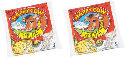 Happy Cow Emmental Cheese Pack of 2 100% Veg Imported Combo