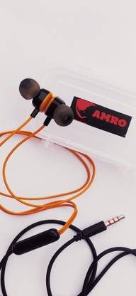 Amro Basic gaming yellow best earphones with mic under 200 rupees 3.5mm jack pubg earphones Wired