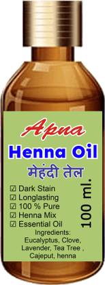 apna Henna Oil 100ml Pure Mehandi Oil/Tel For mehandi stain best Dark and longlasting
