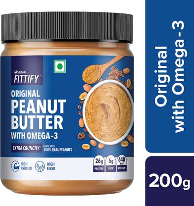 Saffola Fittify Original Peanut Butter with Omega-3 Extra Crunchy 200 g at Rs. 96