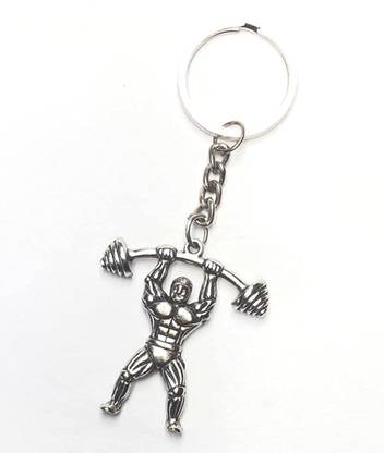ABHINANDAN CREATION Body builder dumbbells steel keychain for gym bag bike car house key ring Key Chain