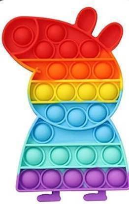 Mubashira Collection MUBI Premium Quality Peppa Pig Rainbow Color Pop it Fidget Sensory Toys for kids