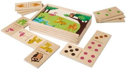 Erza Playtive Junior Wooden Matching | Sorting | Learning | Dominoes Toy for Babies