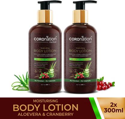 COROnation Herbal Aloevera & Cranberry Body Lotion - Pack of 2