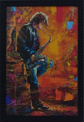 Jitesh Arts Sexaphone Music Mosiac Instrument Digital Reprint 19 inch x 13 inch Painting