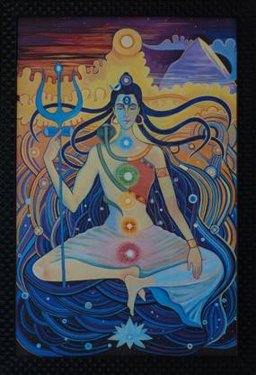 Jitesh Arts Lord Shiva Chakra Healing Digital Reprint 13 inch x 19 inch Painting