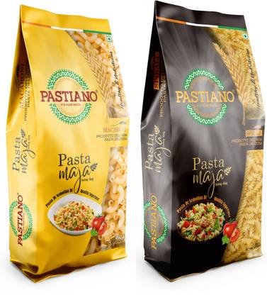 PASTIANO MAJA FUSILLI AND MACARONI PASTA- 500 GMS EACH- (PACK OF 2)- Macaroni, Fusilli Pasta