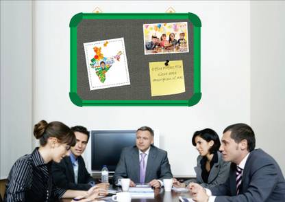 WRITING AND DISPLAY Pin-up display board 3*2 feet, GREEN ALLUMINIUM(GRANADA)pin up board CORK Bulletin Board