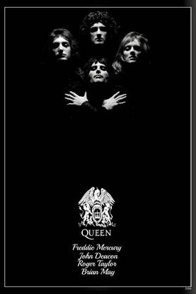 Queen A British Rock Band Freddie Mercury Brian May Roger Taylor John Deacon Matte Finish Poster Paper Print