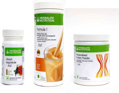 Herbalife Nutrition FORMULA1 ORANGE & AFRESH TULSI & PERSONALIZED PROTIEN POWDER 200 GRAM Plant-Based Protein