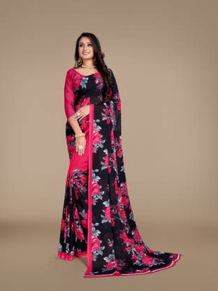 Printed Bollywood Georgette Saree with Unstitched Blouse
