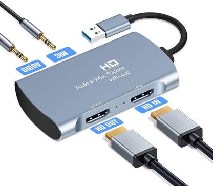 microware Video Capture Card, Game Capture Card, HDMI to USB 3.0, 1080P 60fps Full HD Video/Audio Capture Recorder Device Media Streaming Device