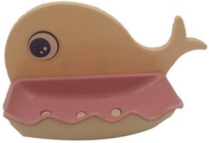 Radha Fish-Design Self Draining, Self Adhesive Soap Dish/ Holders